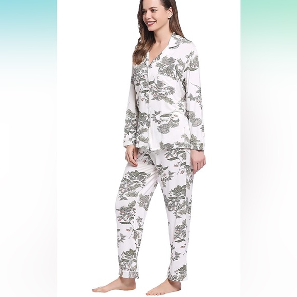 NWT-Joyaria Women Bamboo Super Soft Comfy Long Sleeve Button Down Pajama Set - Picture 5 of 11